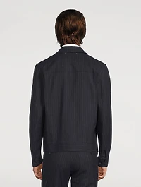 Cotton And Wool Stretch Zip Jacket