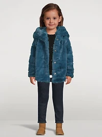 Goldie Faux Fur Short Coat With Hood