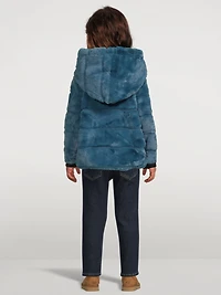 Goldie Faux Fur Short Coat With Hood