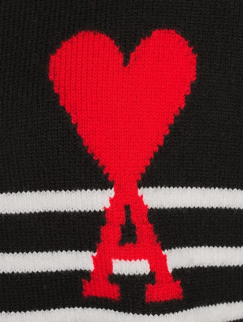 Oversized Striped Wool Turtleneck Sweater