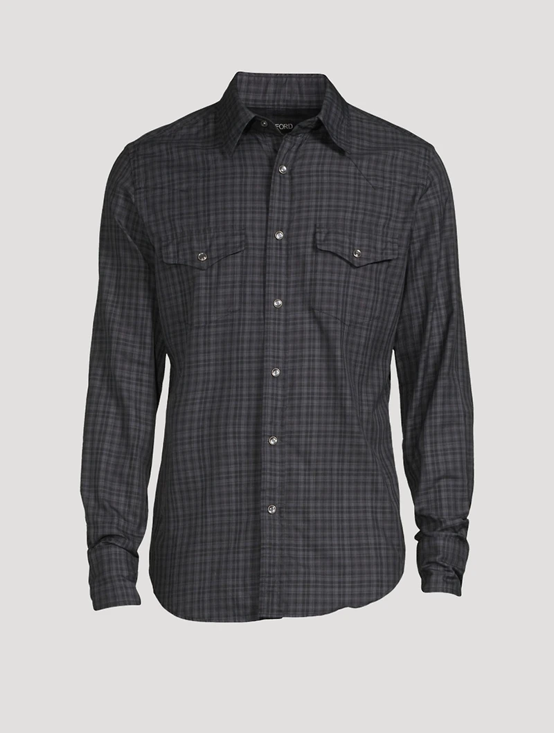 Cotton Tailored Shirt Check Print