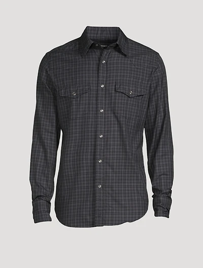Cotton Tailored Shirt Check Print