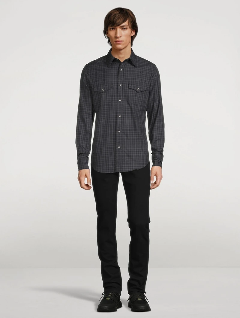 Cotton Tailored Shirt Check Print