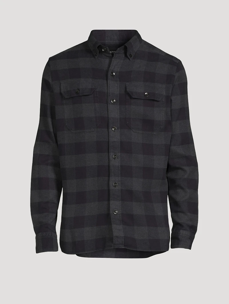 Cotton Slim-Fit Shirt Check Print