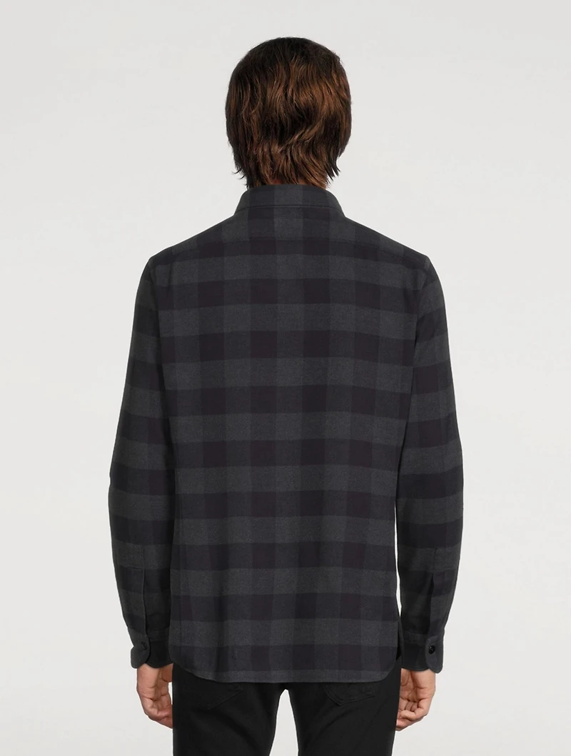 Cotton Slim-Fit Shirt Check Print