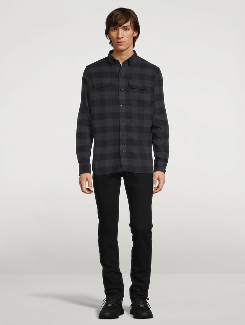 Cotton Slim-Fit Shirt Check Print