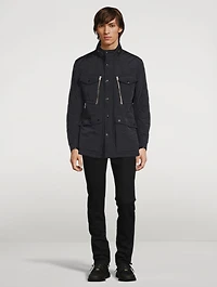 Zip Quilted Jacket With Packable Hood