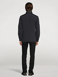 Zip Quilted Jacket With Packable Hood