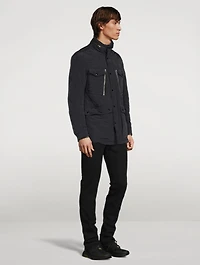 Zip Quilted Jacket With Packable Hood