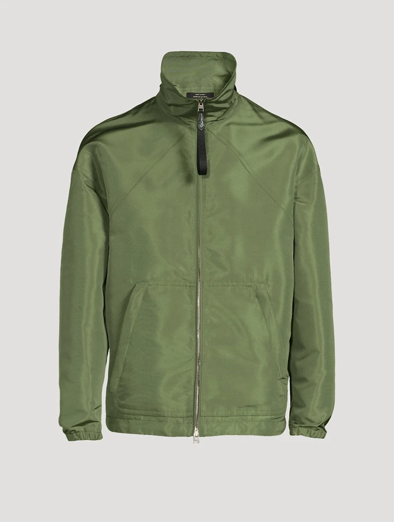 Silk-Blend Faille Blouson Jacket