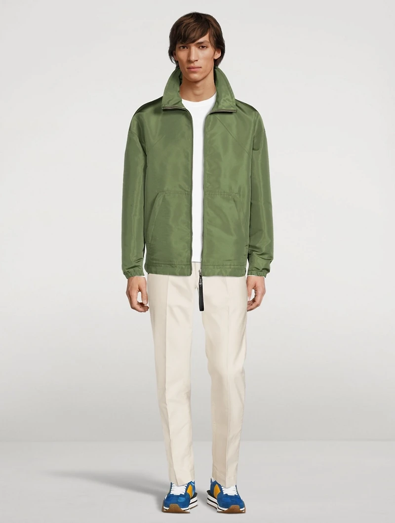 Silk-Blend Faille Blouson Jacket