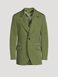 Cotton And Silk Zip Jacket With Leather Detail