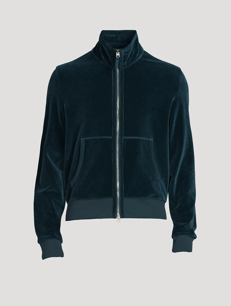 Velour Zip Sweatshirt