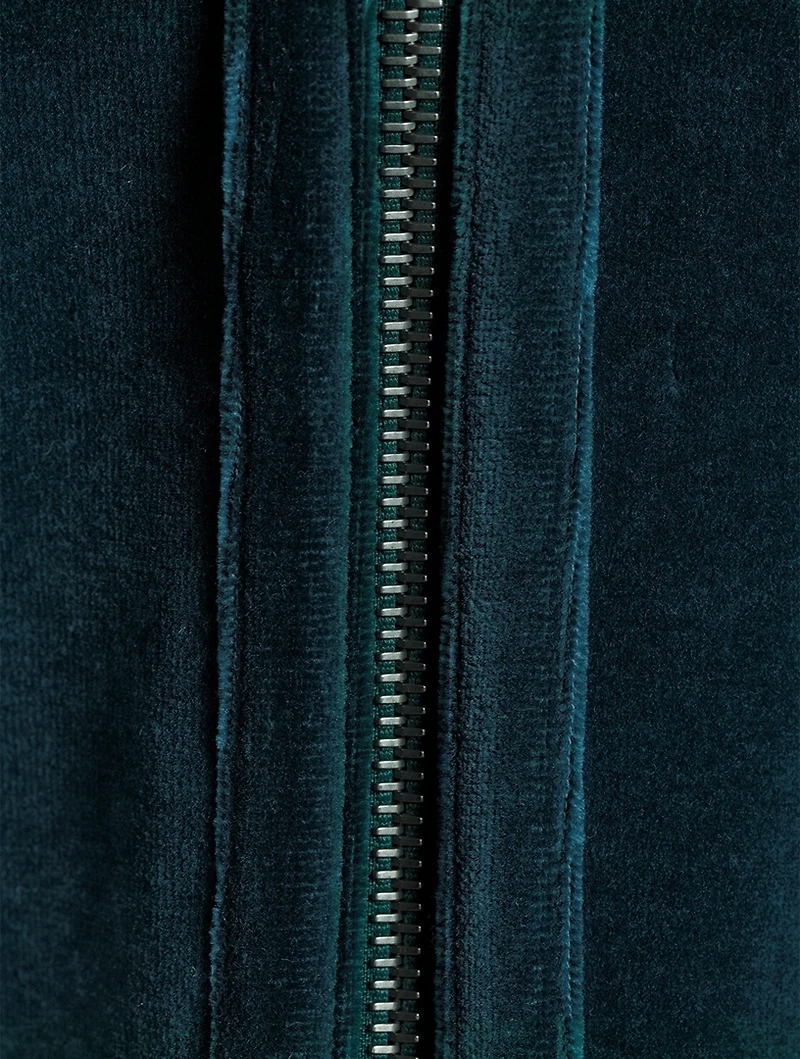 Velour Zip Sweatshirt