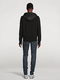 Nylon Down Vest With Cotton Hood