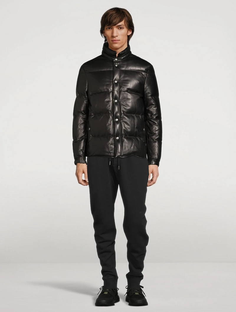 Leather Down Quilted Jacket