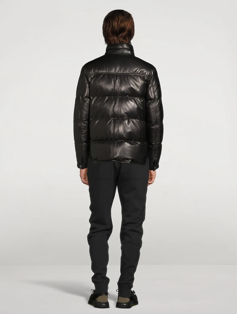 Leather Down Quilted Jacket