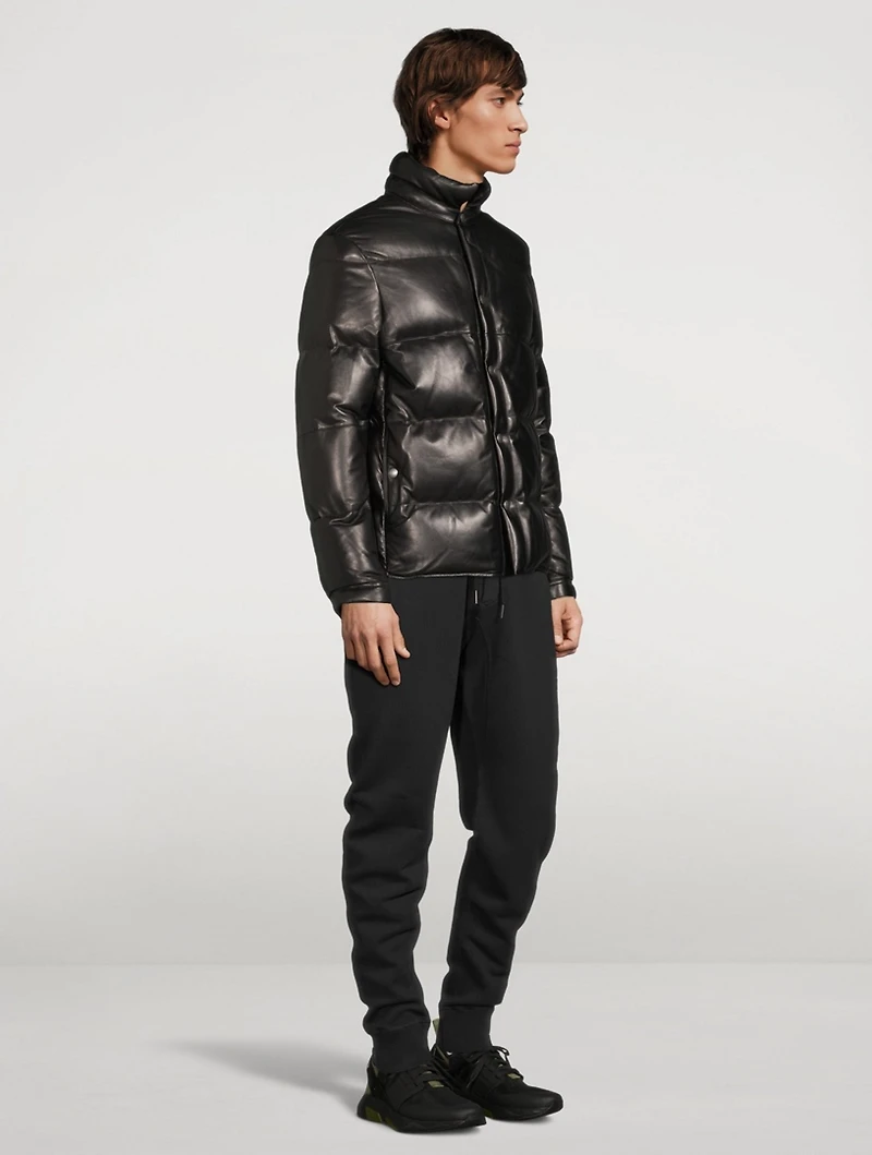 Leather Down Quilted Jacket