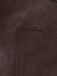 Worked Leather Western Blouson Jacket