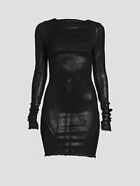 Foiled Denim Mini Dress