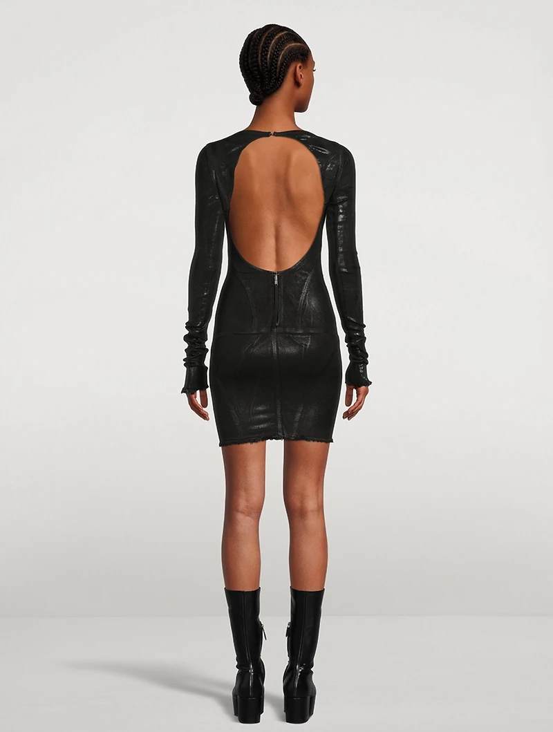 Foiled Denim Mini Dress