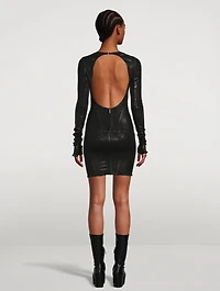 Foiled Denim Mini Dress