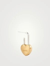 Sterling Silver Heart Padlock Earring