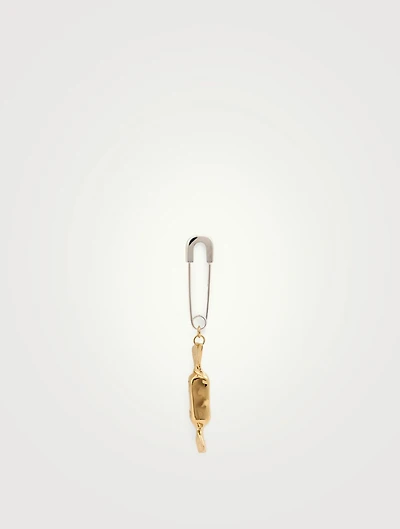Sterling Silver Candy Charm Safety Pin Earring
