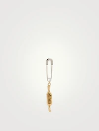 Sterling Silver Candy Charm Safety Pin Earring