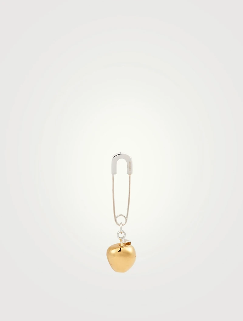 Sterling Silver Apple Charm Earring
