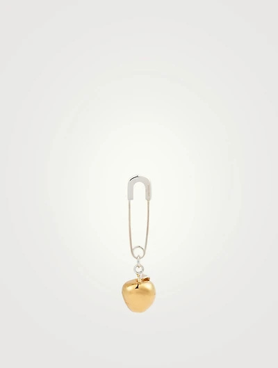 Sterling Silver Apple Charm Earring