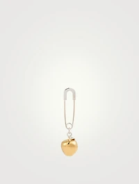 Sterling Silver Apple Charm Earring