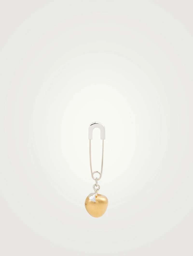 Sterling Silver Apple Charm Earring