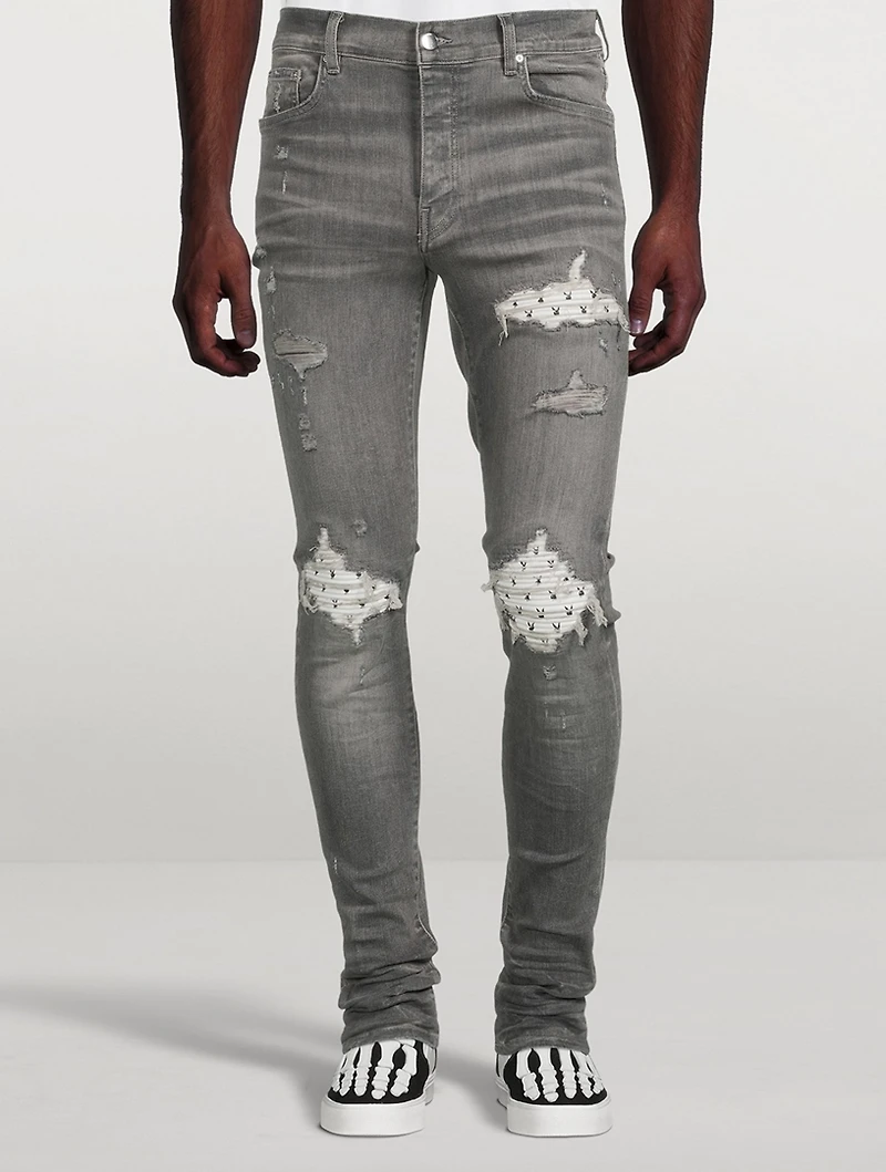 Mx1 Skinny Jeans With Leather Patches