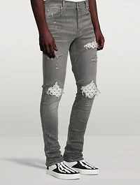 Mx1 Skinny Jeans With Leather Patches