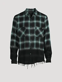 Shadow Dip-Dyed Shirt Plaid Print