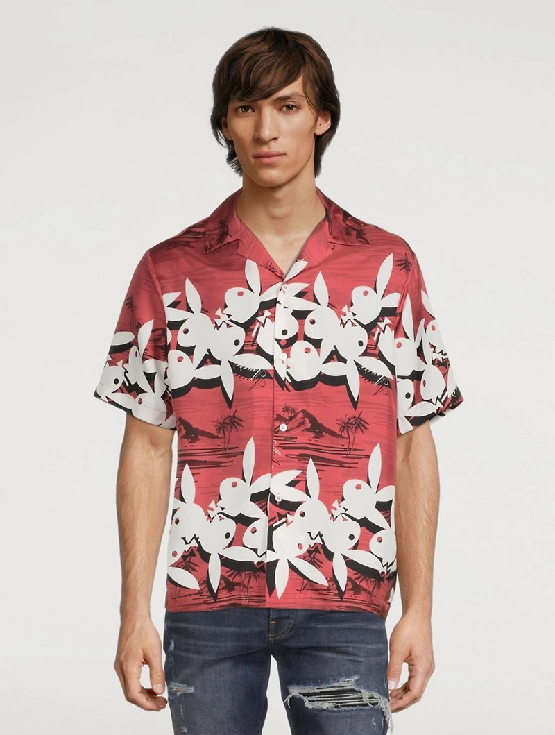 Playboy Aloha Silk Short-Sleeve Shirt