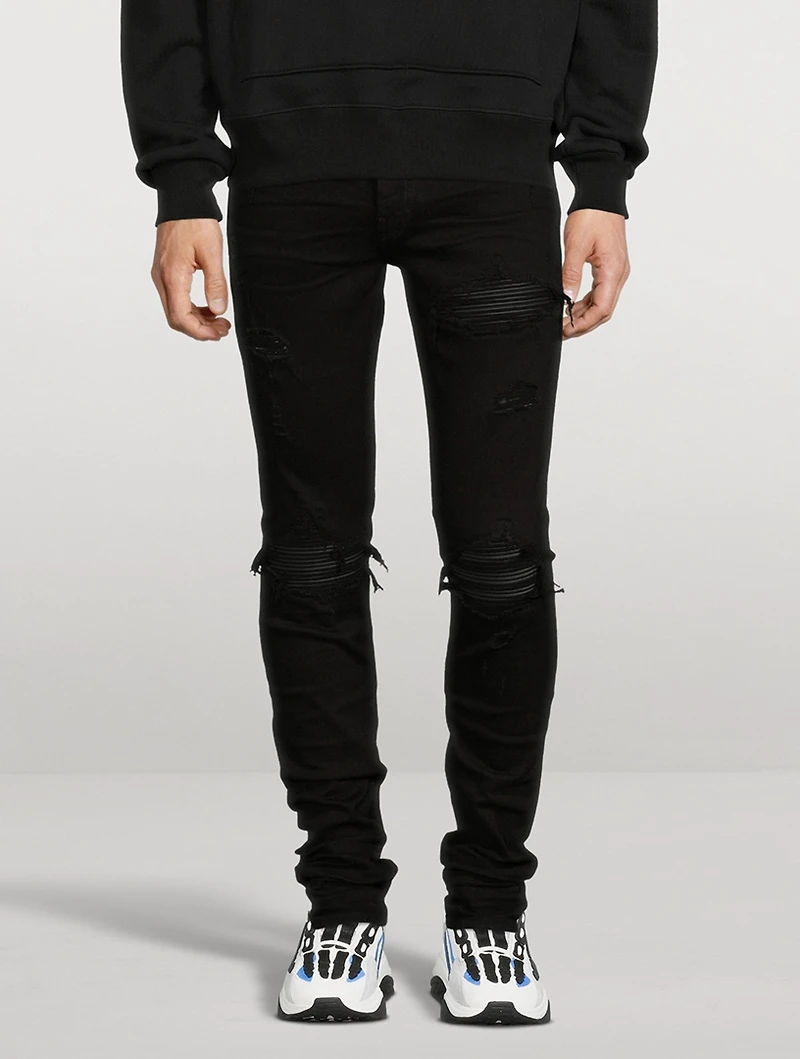 Mx1 Skinny Jeans With Leather Patches