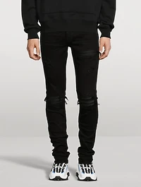 Mx1 Skinny Jeans With Leather Patches