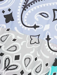 Oversized Down Puffer Jacket Bandana Print
