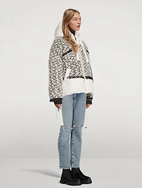 Tweed Oversized Down Puffer Jacket