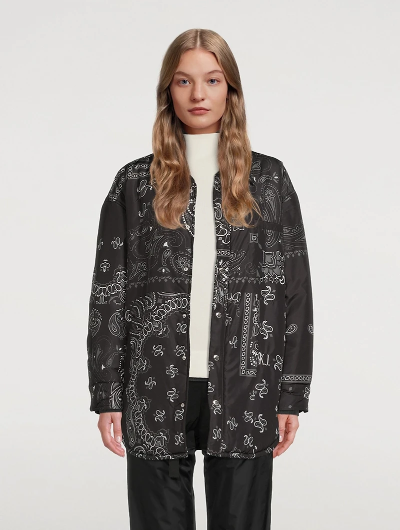 Puffer Shirt Jacket Bandana Print