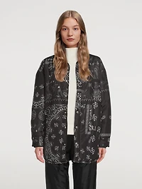 Puffer Shirt Jacket Bandana Print