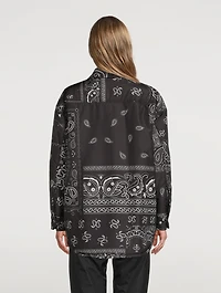 Puffer Shirt Jacket Bandana Print