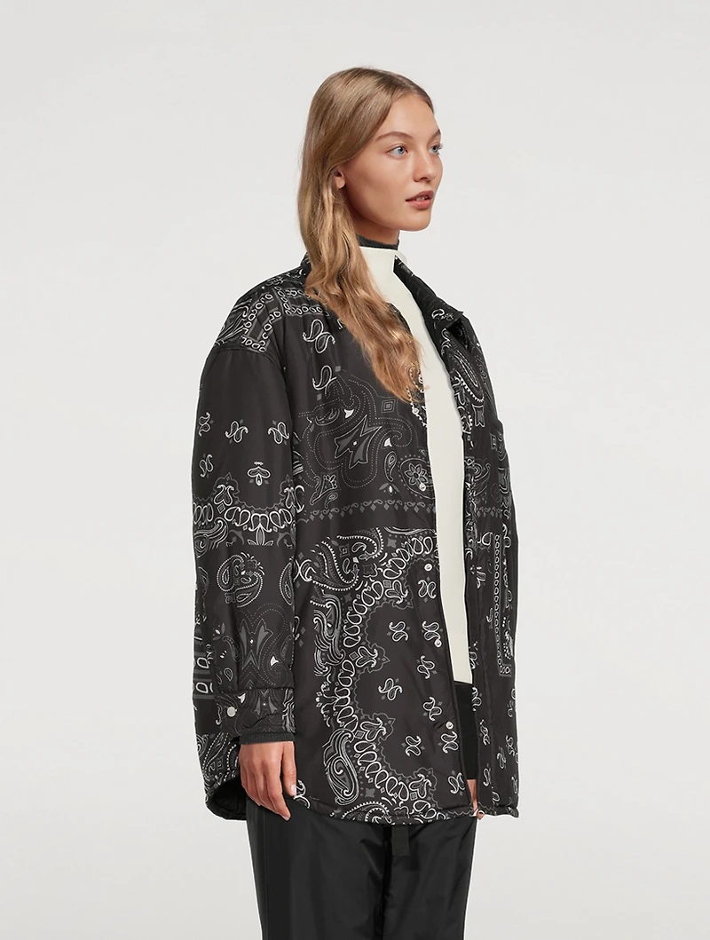 Puffer Shirt Jacket Bandana Print