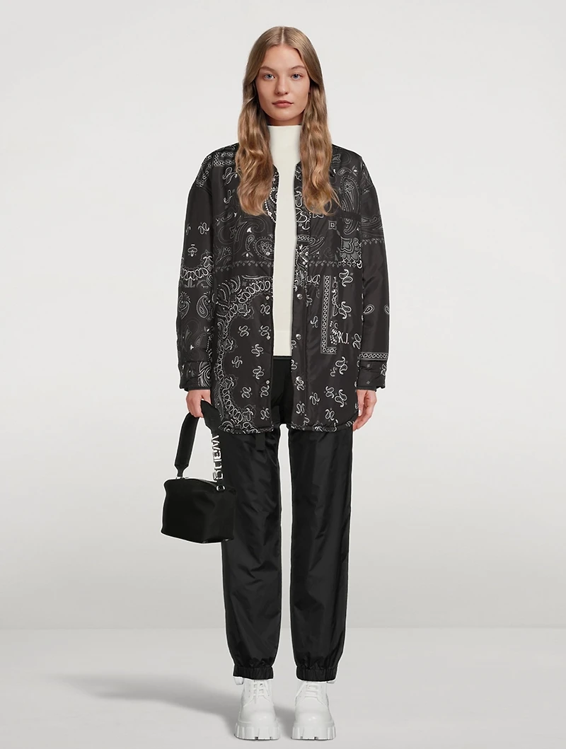 Puffer Shirt Jacket Bandana Print