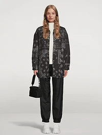 Puffer Shirt Jacket Bandana Print