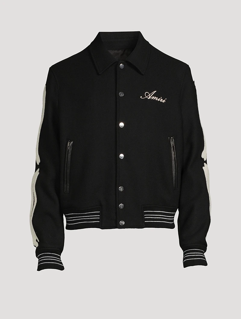 Bones Wool-Blend Varsity Jacket