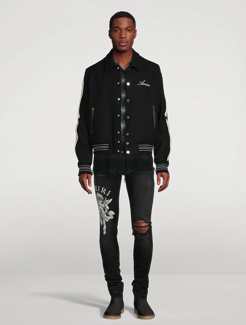 Bones Wool-Blend Varsity Jacket