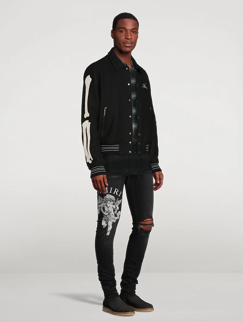 Bones Wool-Blend Varsity Jacket